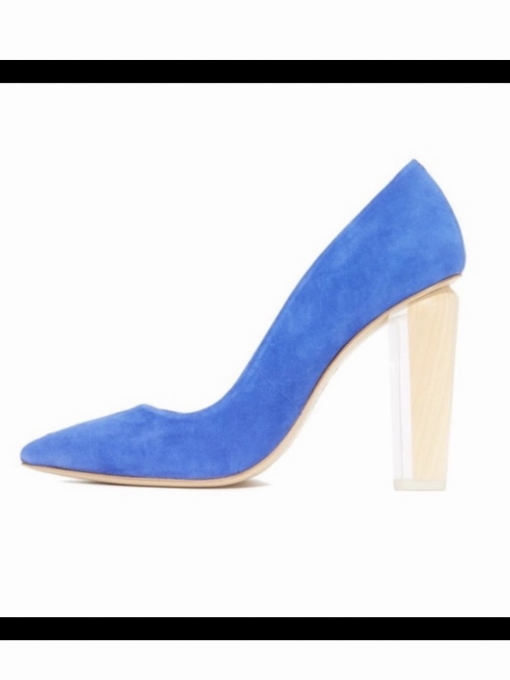 Tory Burch Cobalt Suede Pointed Toe Block Heel Pump